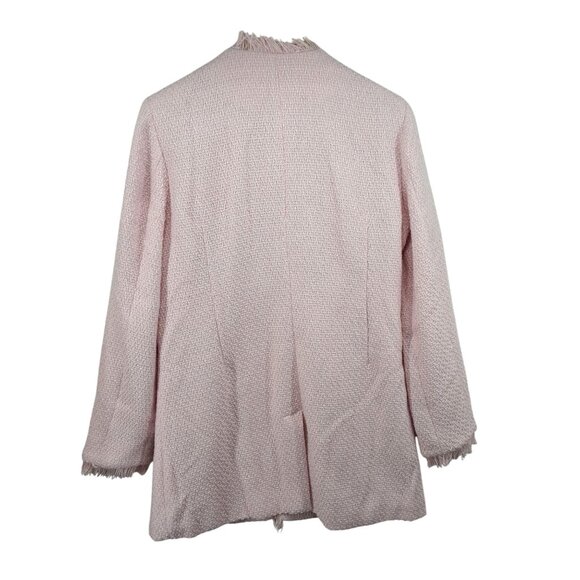 Venus Tweed Fringe Jacket Size 12 Pink Cardigan NWOT - Picture 12 of 13